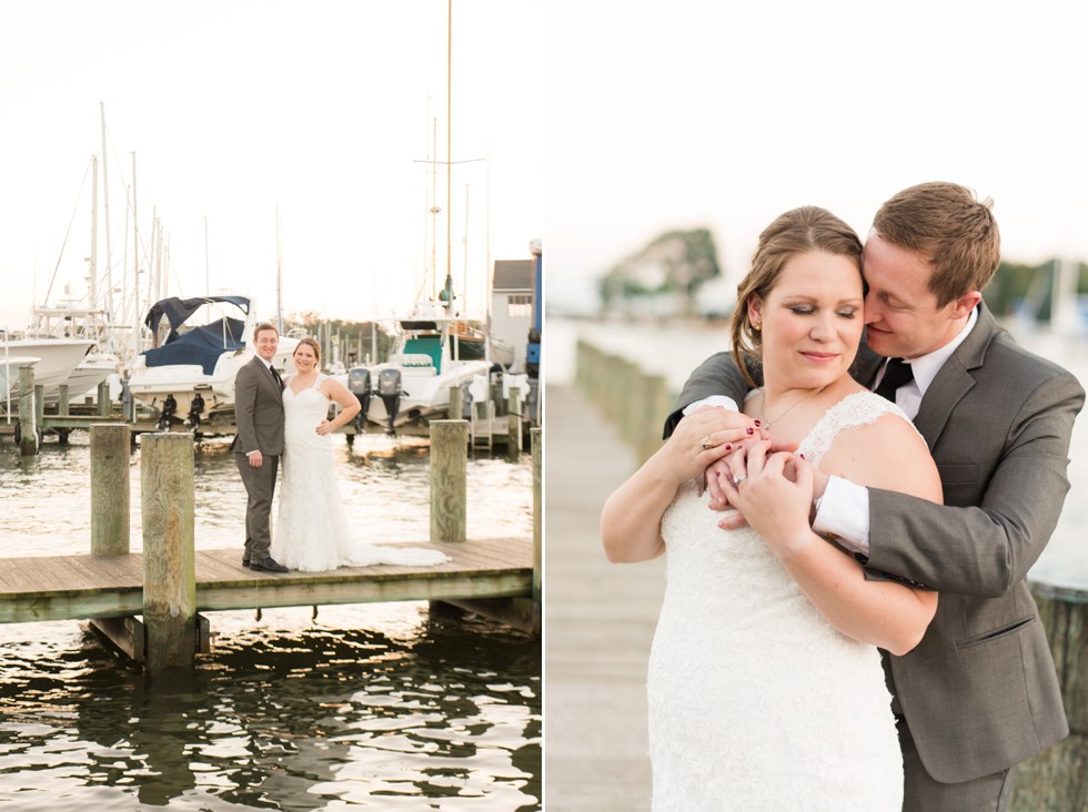 sunset wedding photos at Annapolis Maritime Museum