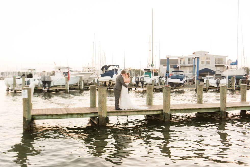 sunset wedding photos at Annapolis Maritime Museum