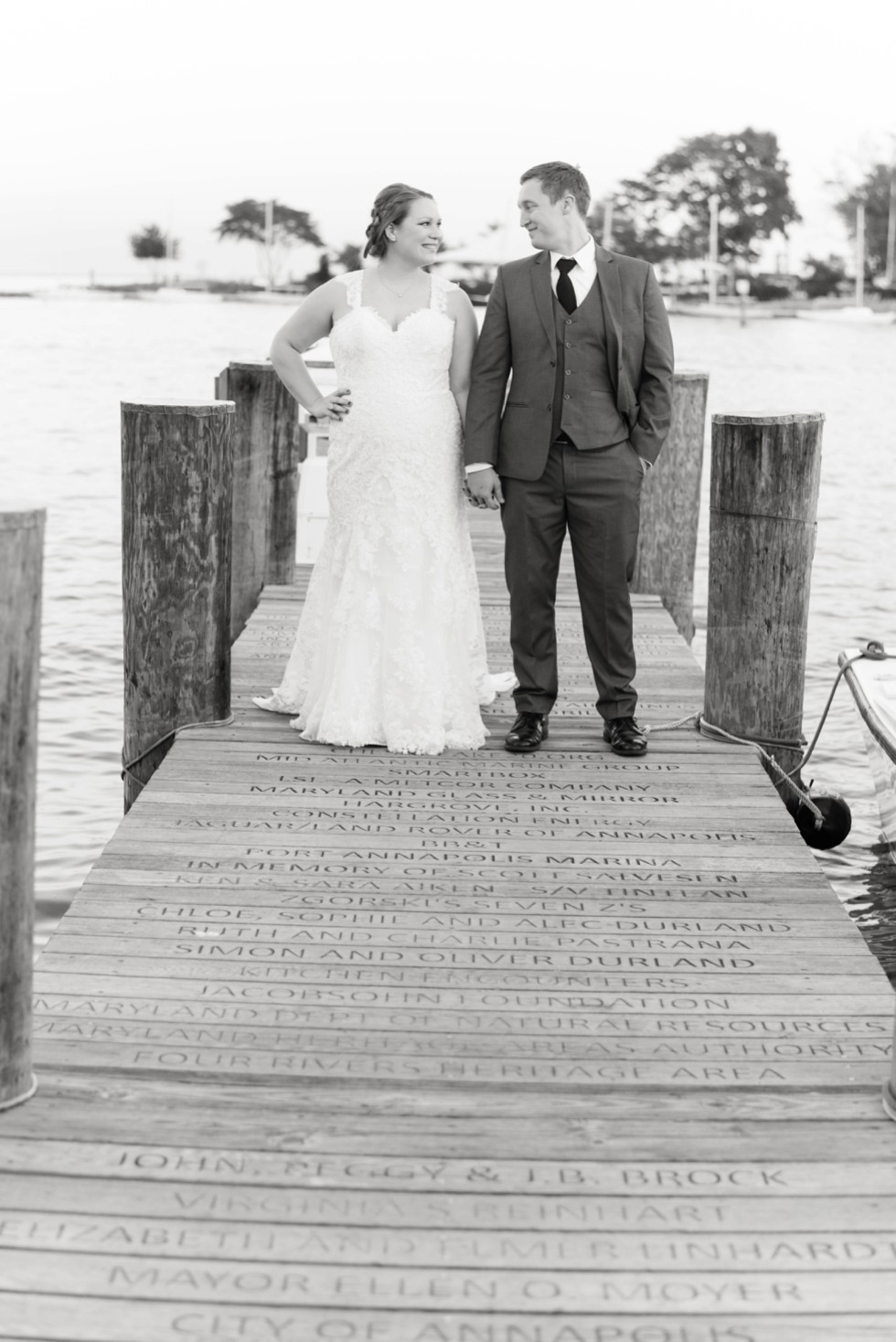 sunset wedding photos at Annapolis Maritime Museum