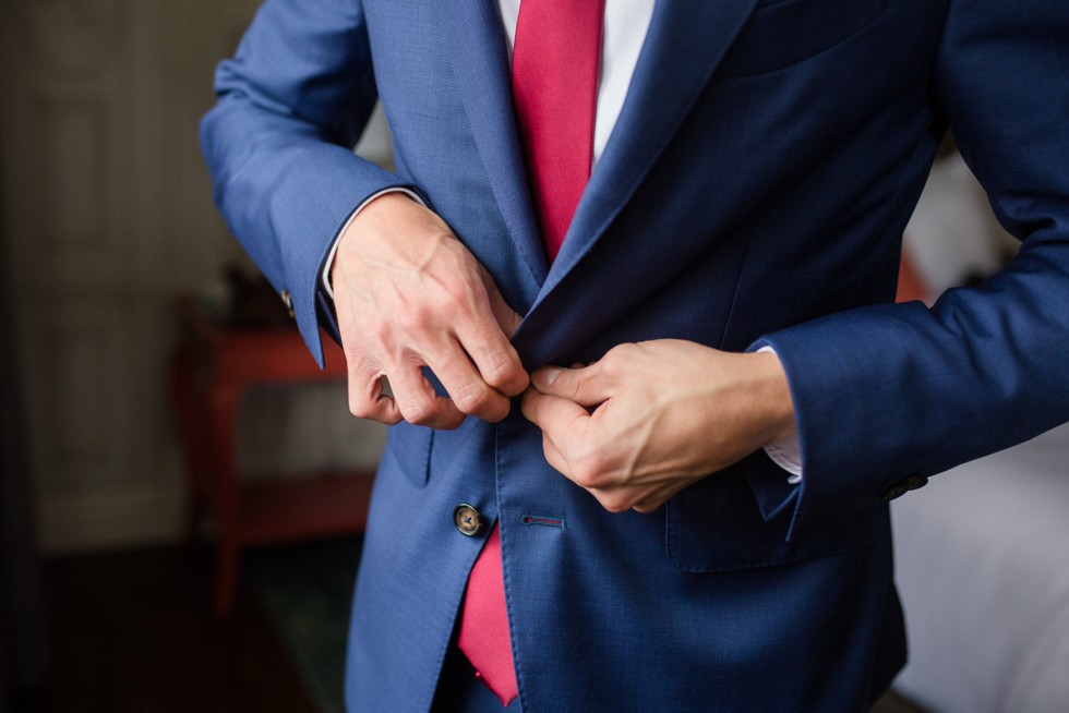 Hotel Indigo Baltimore wedding groom getting ready