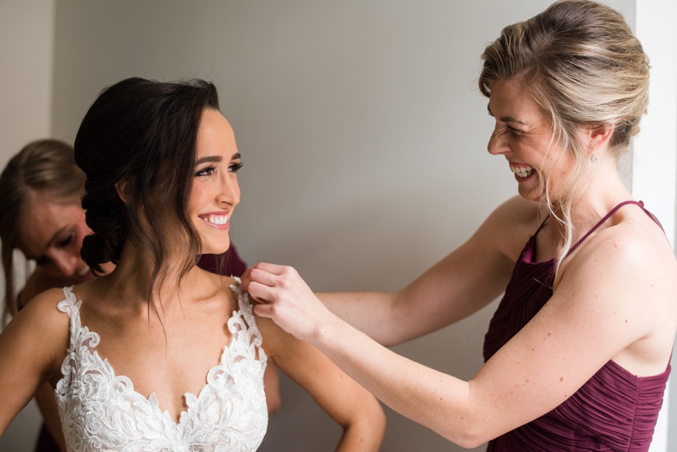 Hotel Indigo Baltimore wedding bride getting ready