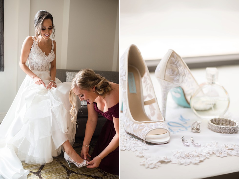 Hotel Indigo Baltimore wedding bride getting ready