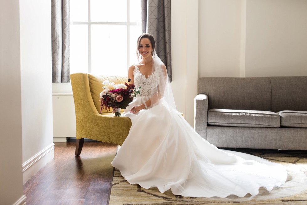 Hotel Indigo Baltimore wedding bridal portraits