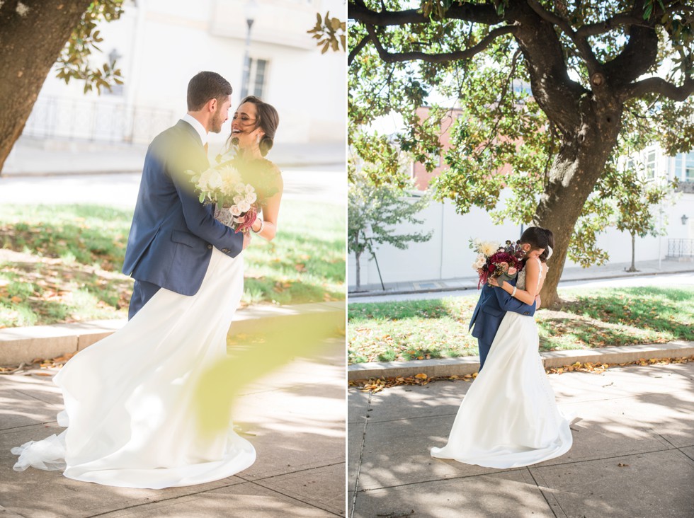 Peabody Library Mount Vernon Wedding first look