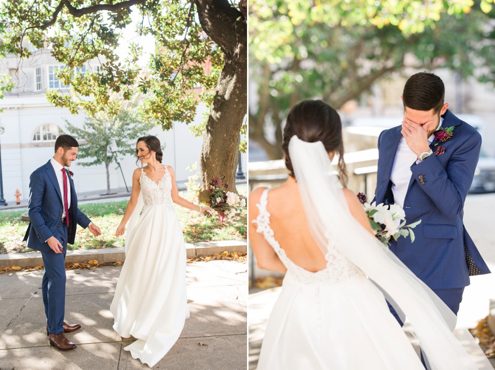 Peabody Library Mount Vernon Wedding first look