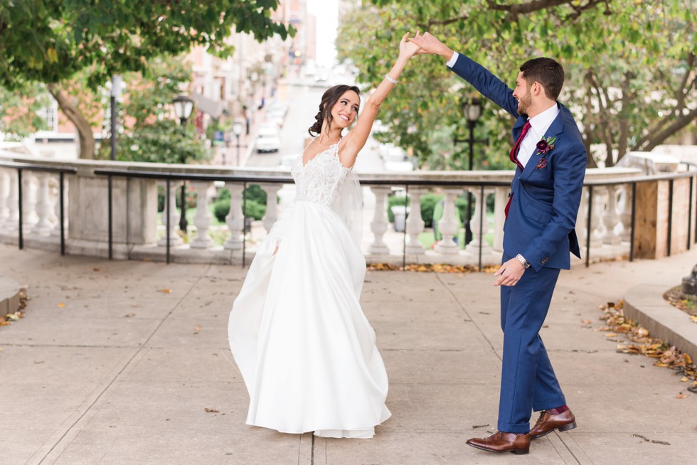 Peabody Library Mount Vernon Wedding first look