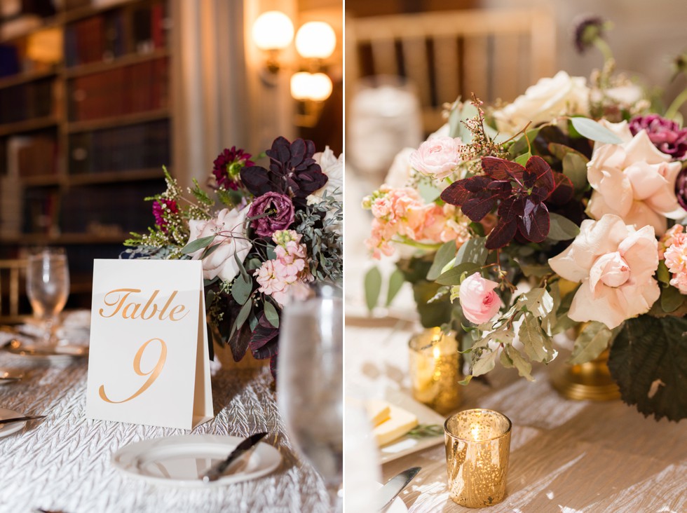 George Peabody Library Wedding maroon SteelCutFlowers