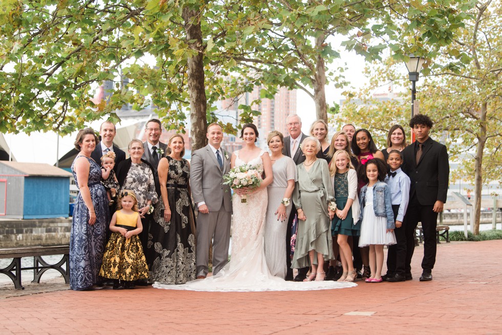 Baltimore Marriott waterfront wedding family photos