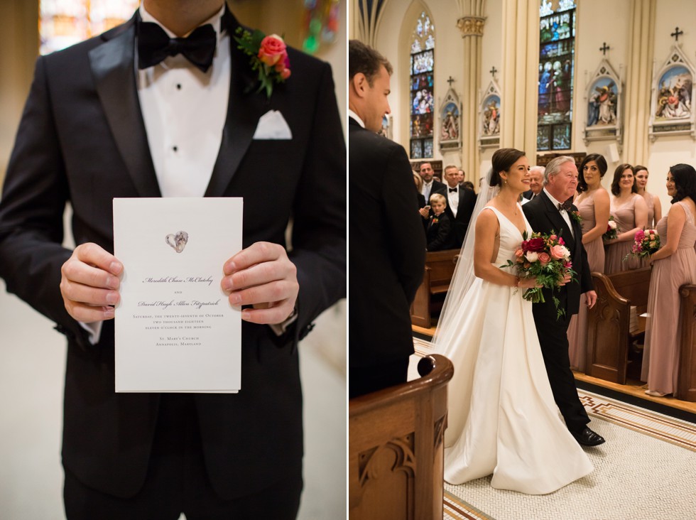 St Mary's Annapolis wedding ceremony