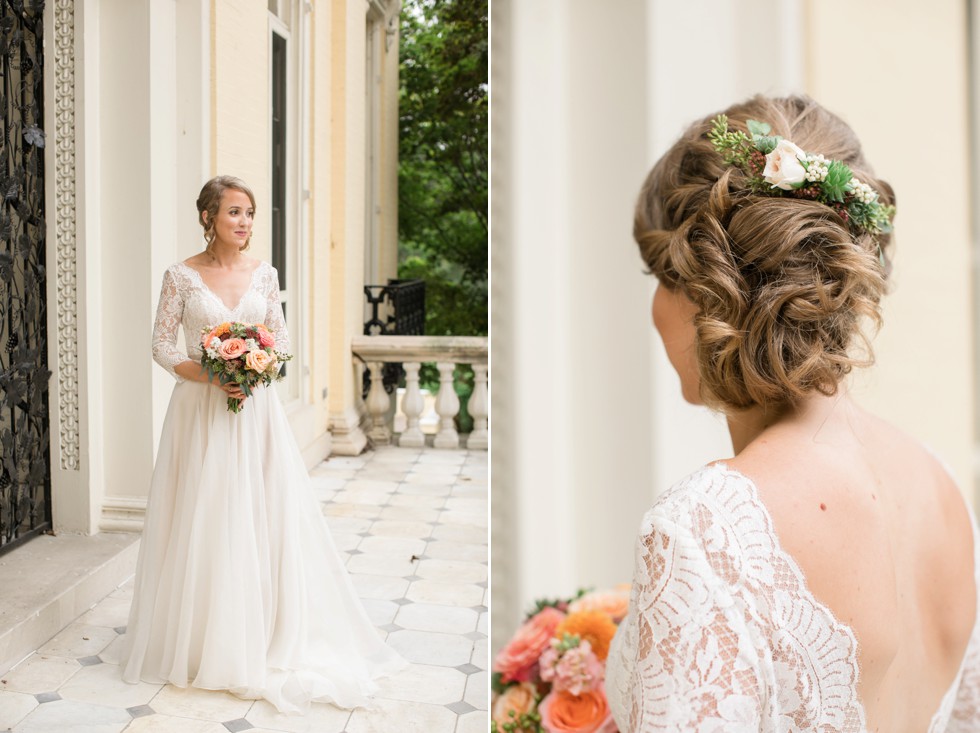 bridal portraits at Evergreen mansion