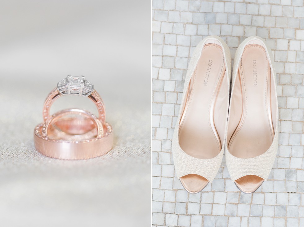 blush wedding shoes - rose gold wedding rings - Associate Wedding Photographer Anna