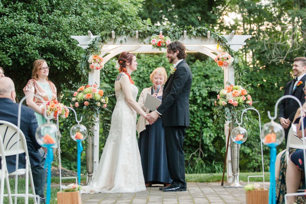 Garden wedding ceremony Overhills Mansion - Associate Photographer Anna