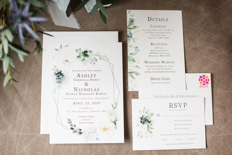 Annapolis Westin Wedding invitations