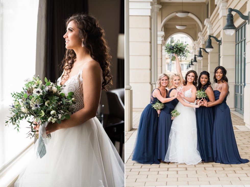 Bridesmaids in Navy Westin Hotel Annapolis