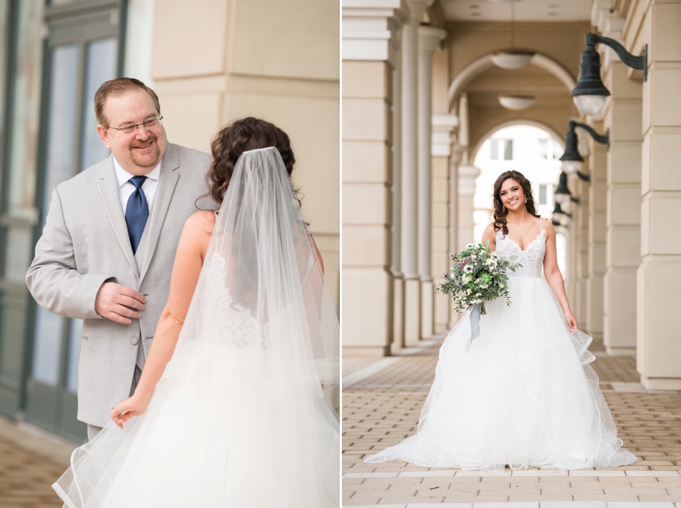 father daughter first look at Westin Hotel Annapolis