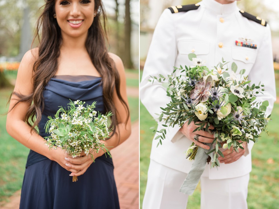 Floret + Vine wedding flowers navy bridesmaid