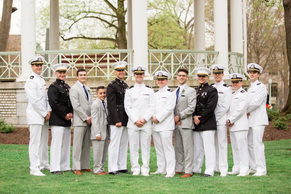 US Naval Academy groomsmen Navy Grad