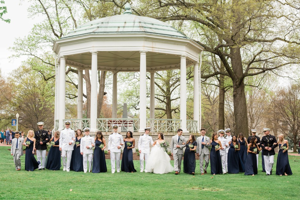 Radford terrace wedding party photos at USNA