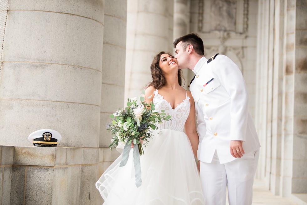 Bancroft Hall USNA wedding couple