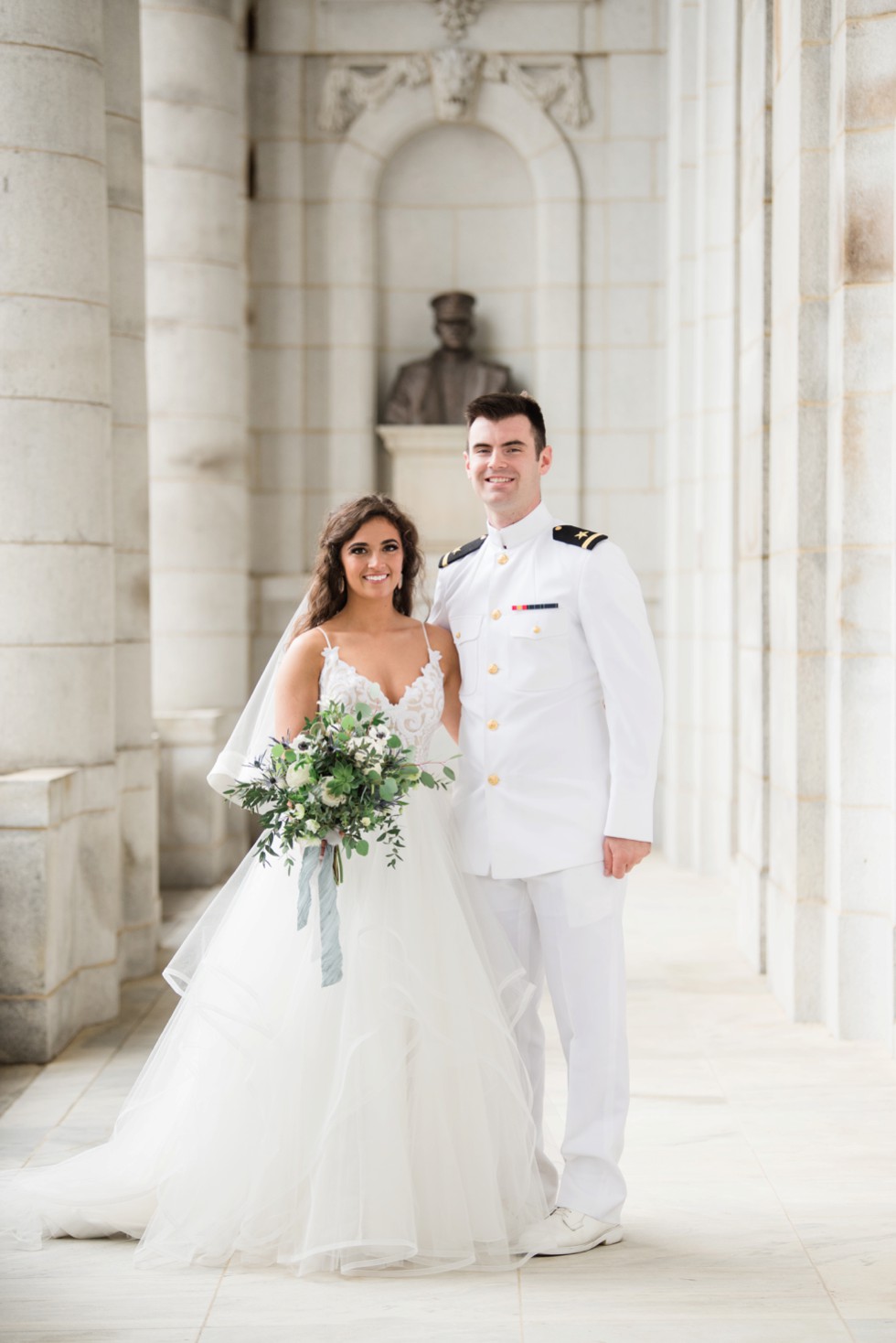 Bancroft Hall USNA wedding couple