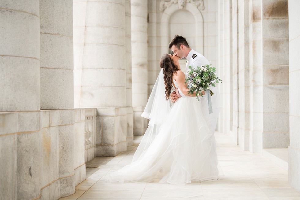 Bancroft Hall USNA wedding couple