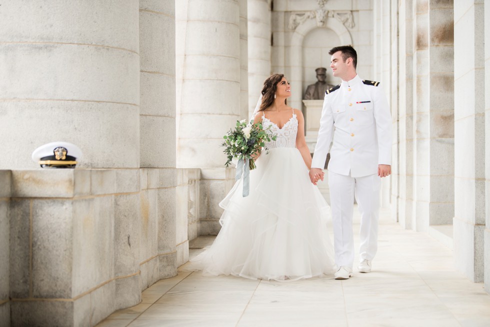 Bancroft Hall USNA wedding couple