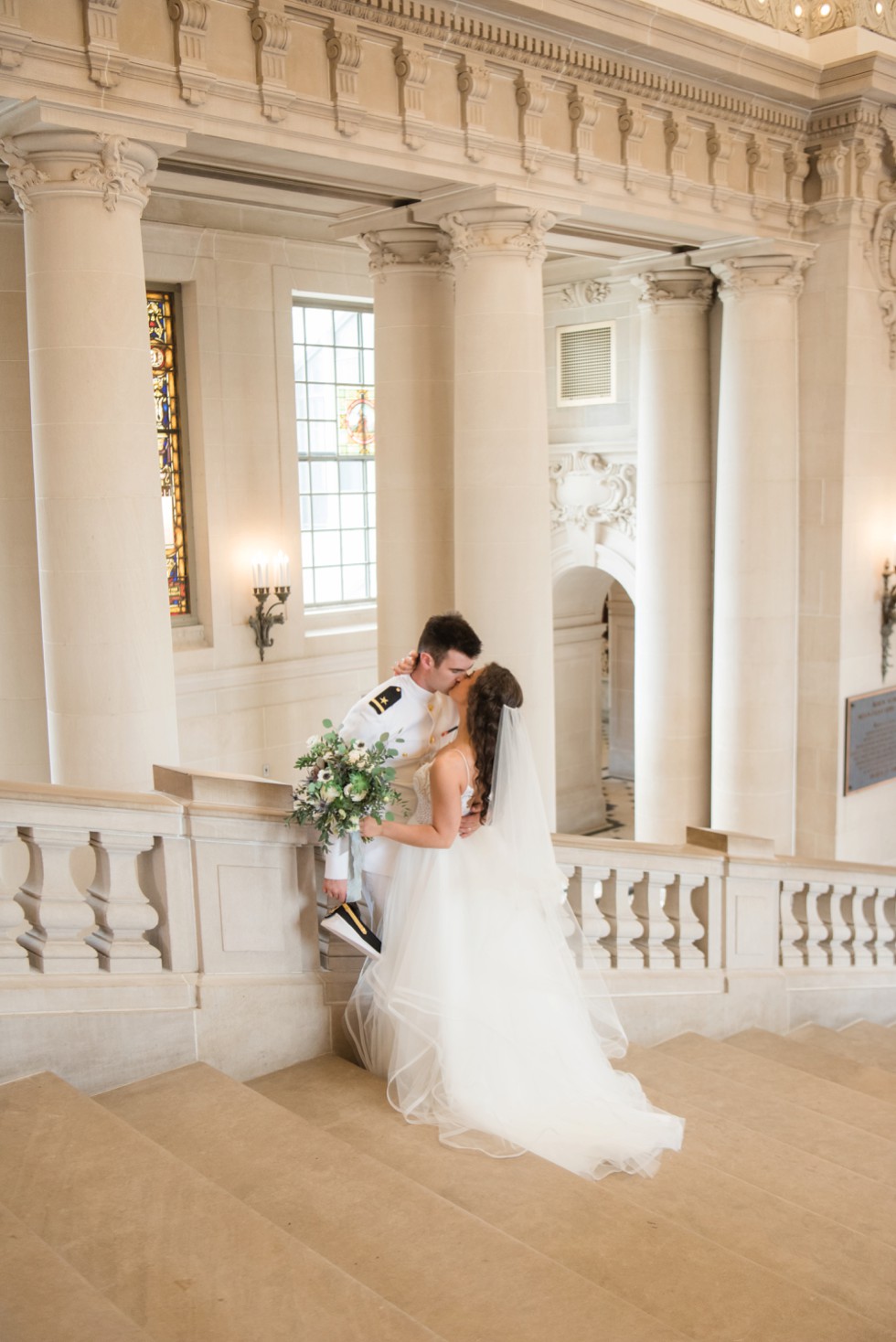 Bancroft Hall USNA wedding couple