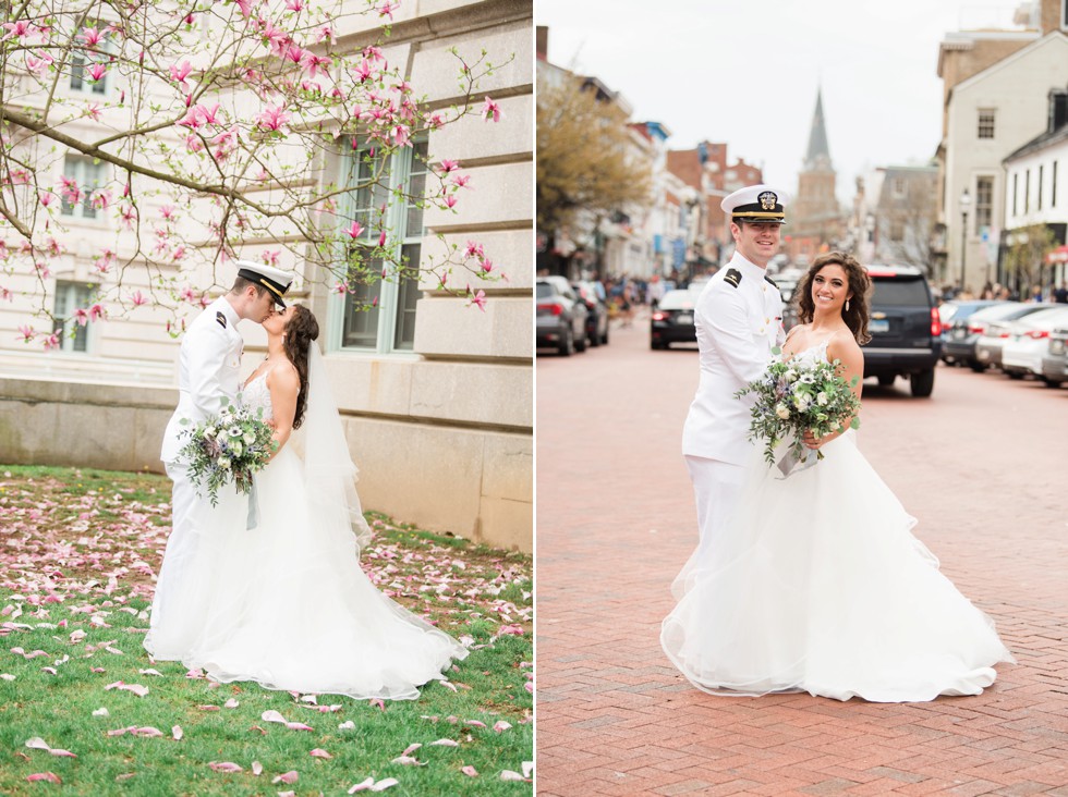 spring USNA Chapel wedding maple blooming