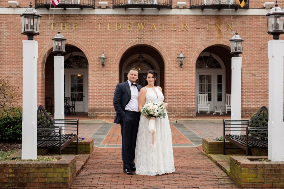 The Tidewater Inn Baltimore Wedding Couple portrait 