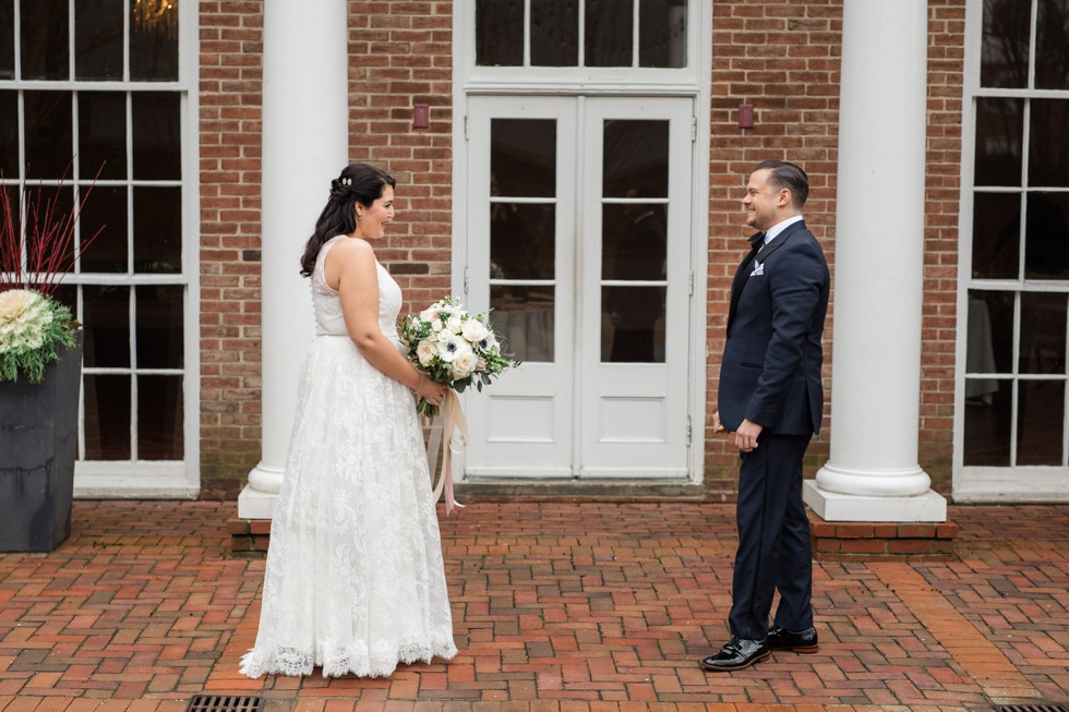 The Tidewater Inn Baltimore bride and groom first look