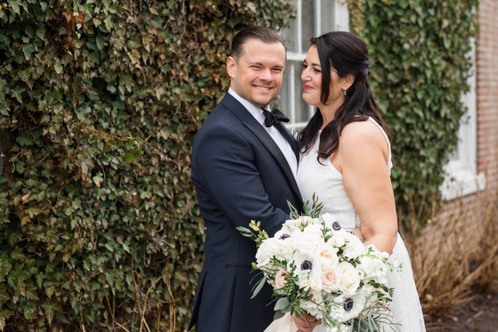 The Tidewater Inn Baltimore bride and groom portrait