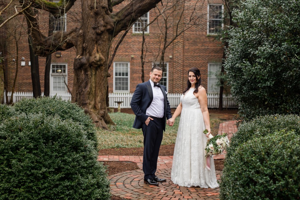 The Tidewater Inn Baltimore bride and groom portrait