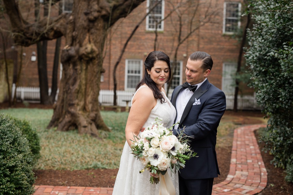 The Tidewater Inn Baltimore bride and groom portrait