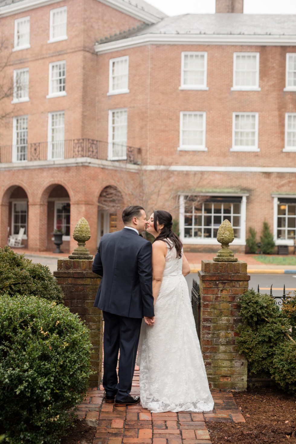 The Tidewater Inn Baltimore bride and groom portrait