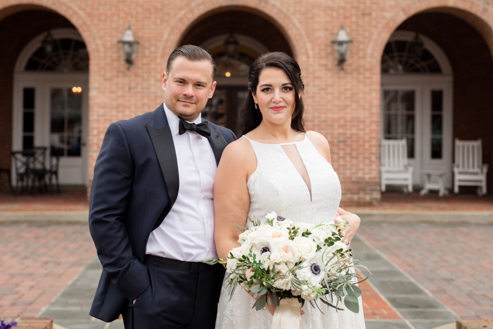 The Tidewater Inn Baltimore bride and groom portrait