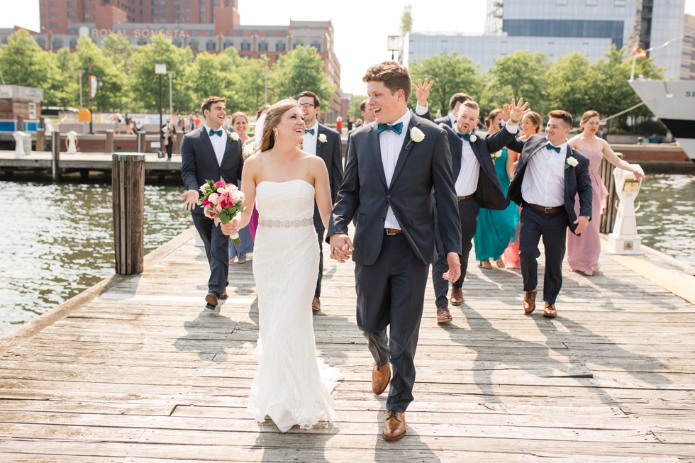 Wedding party Baltimore harbor