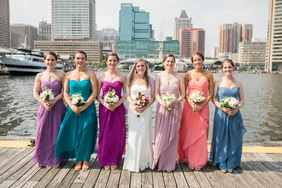 Wedding party Baltimore harbor