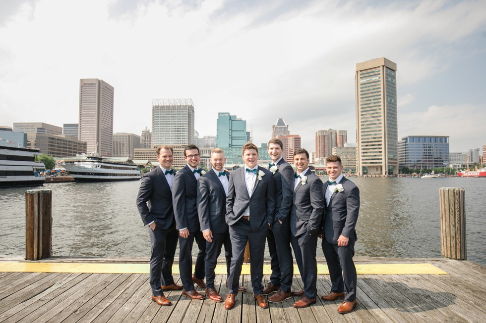 Groomsmen Baltimore Harbor wedding