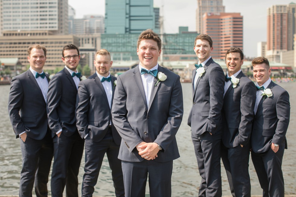 Groomsmen Baltimore Harbor wedding