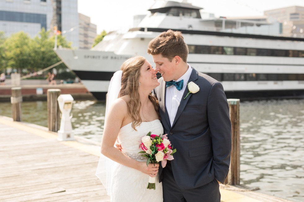 bride and groom at Baltimore Science Center