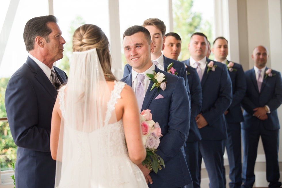 Sunset ballroom wedding Ceremony deck Chesapeake Bay Beach Club