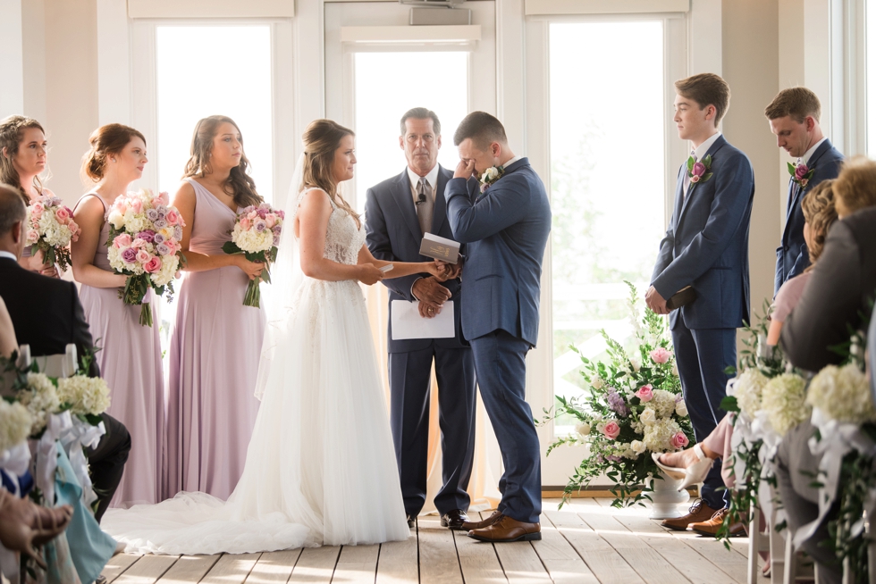 Sunset ballroom wedding Ceremony deck Chesapeake Bay Beach Club