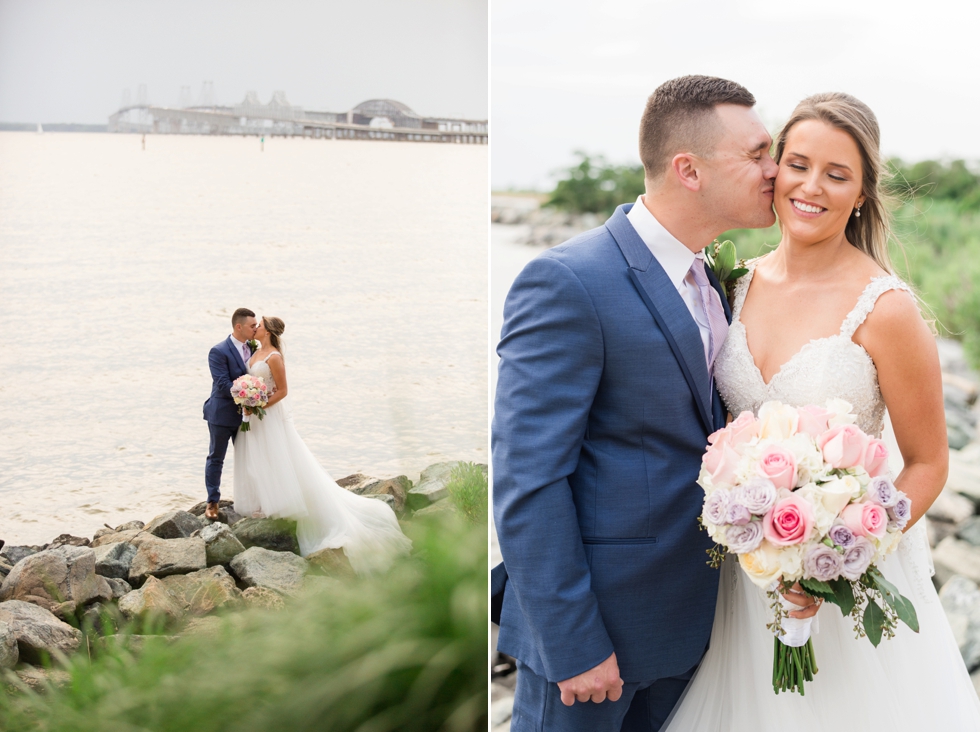 On the rocks Chesapeake Bay Beach Club wedding photographer