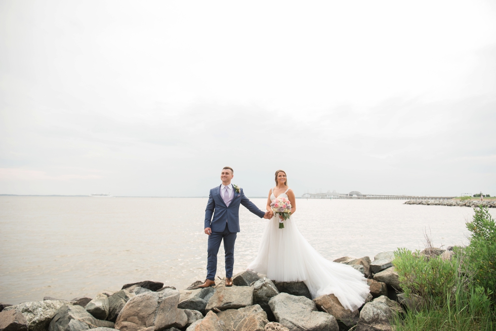 On the rocks Chesapeake Bay Beach Club wedding photographer