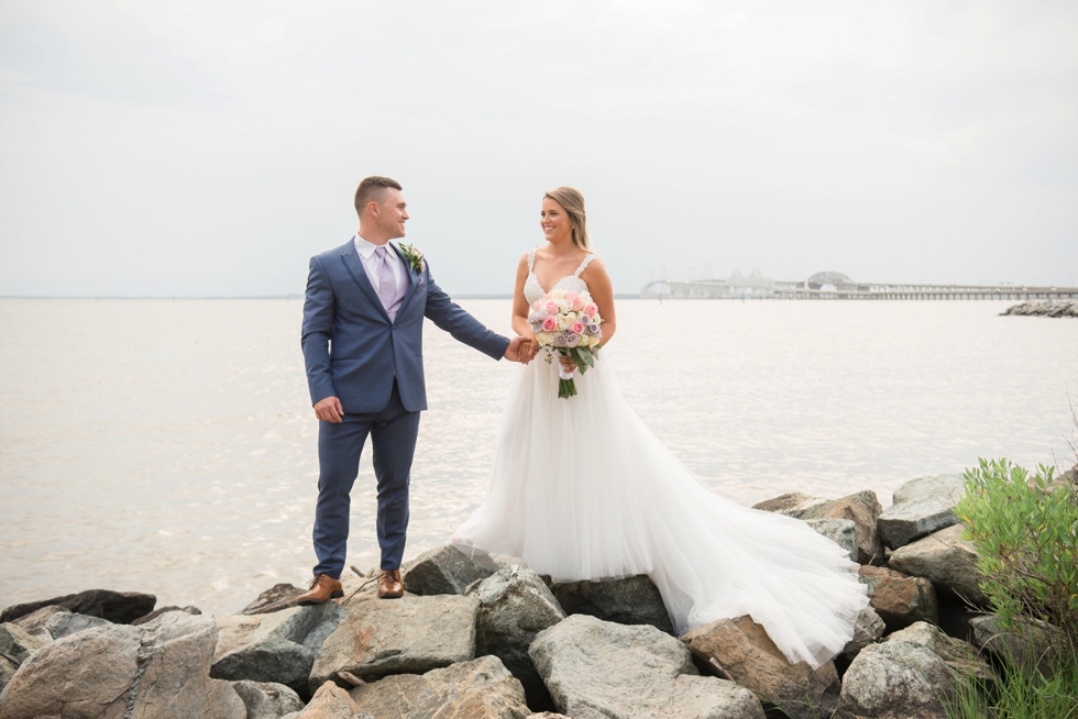 On the rocks Chesapeake Bay Beach Club wedding photographer