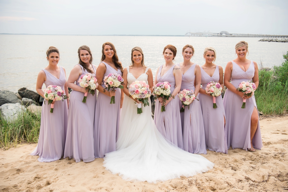 Wedding party on the eastern shore beach