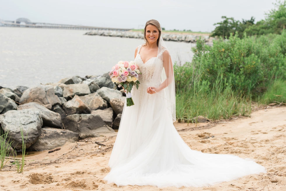 bride and groom on the beach