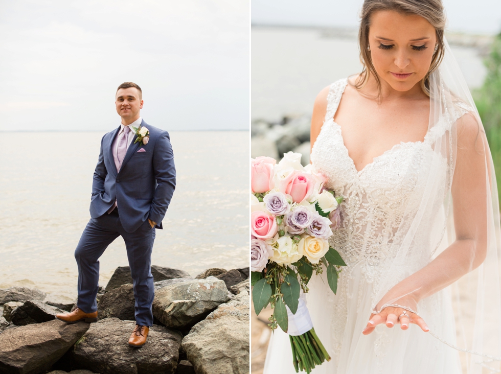 bride and groom on the beach