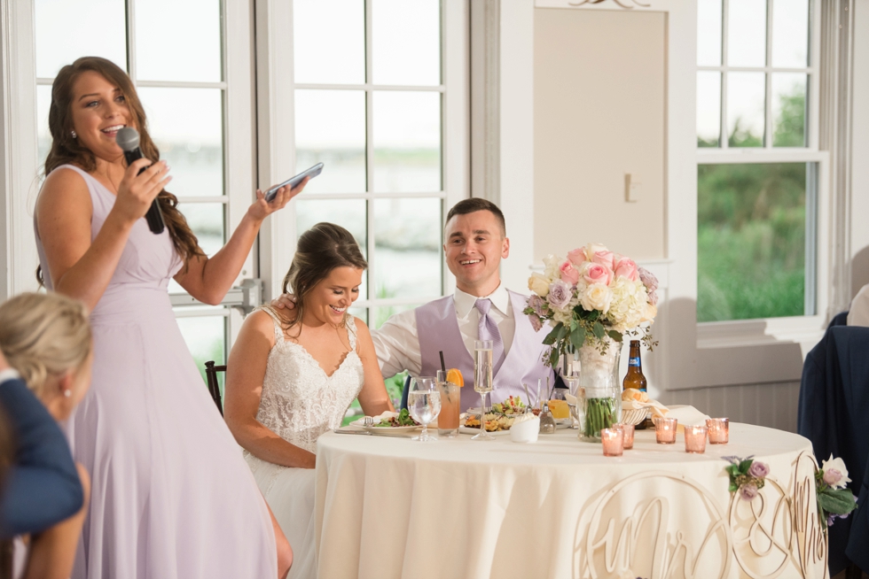 Sunset ballroom wedding toasts