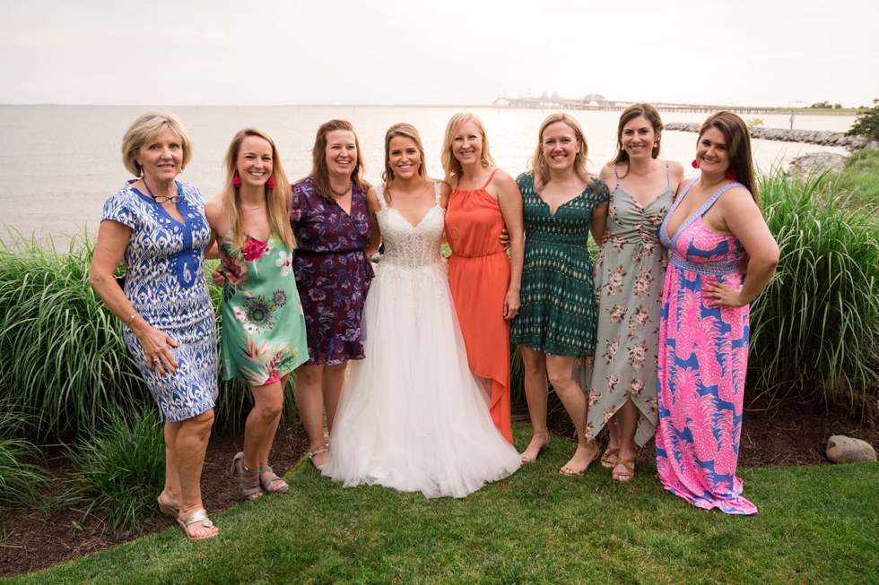 wedding guests on the beach